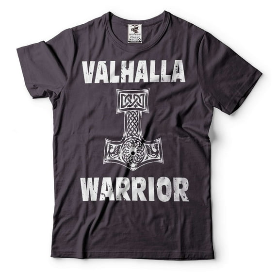 Men's Valhalla T-Shirt Valhalla Warrior Tee Viking Warrior T-Shirt Viking Patriotic Tee (XX-Large Black)
