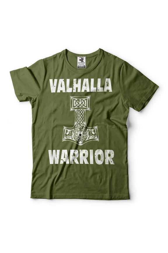 Men's Valhalla T-Shirt Valhalla Warrior Tee Viking Warrior T-Shirt Viking Patriotic Tee