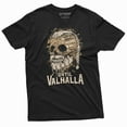 thumbnail image 1 of Men's Valhalla Warrior T-shirt until Valhalla skull USA flag patriotic shirt Viking Mythology Tee, 1 of 7