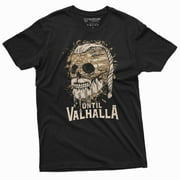 Mens Valhalla Warrior T-shirt until Valhalla skull USA flag patriotic shirt Viking Mythology Tee