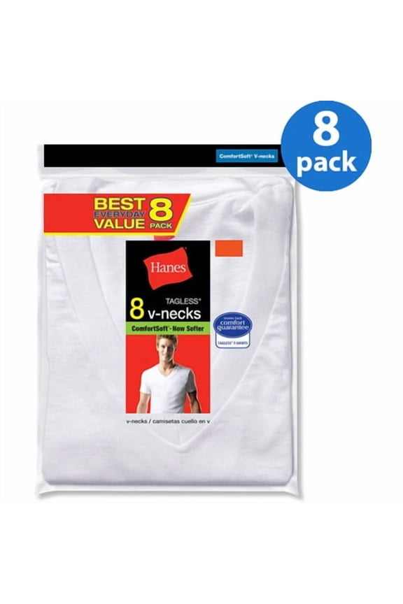 Men's Value 8 Pack V-Neck T-Shirts