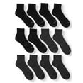 thumbnail image 1 of Men's Value Pack Quarter Cut Socks, 12-Pack, 1 of 1