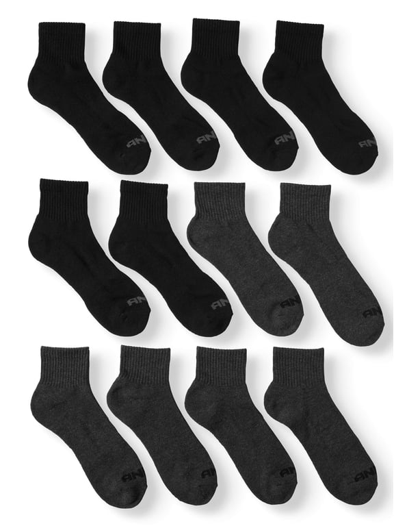 Men's Value Pack Quarter Cut Socks, 12-Pack