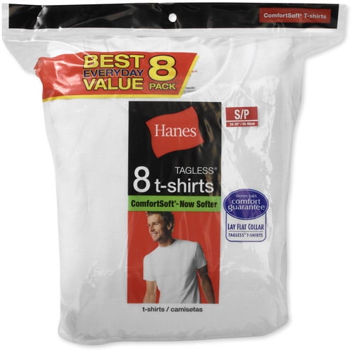 Men's Value Pack White Crew T-Shirt, 8-Pack
