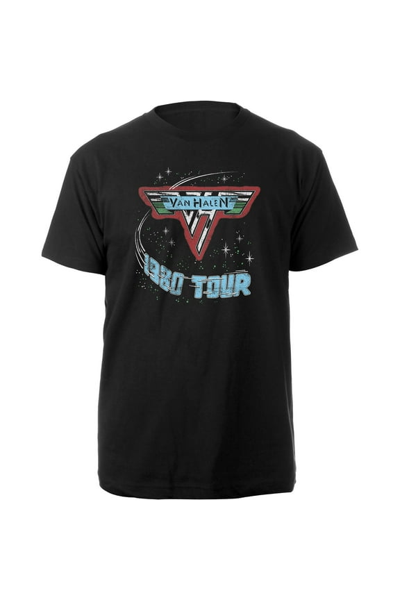 Men's Van Halen 1980 Tour Slim Fit T-shirt Large Black