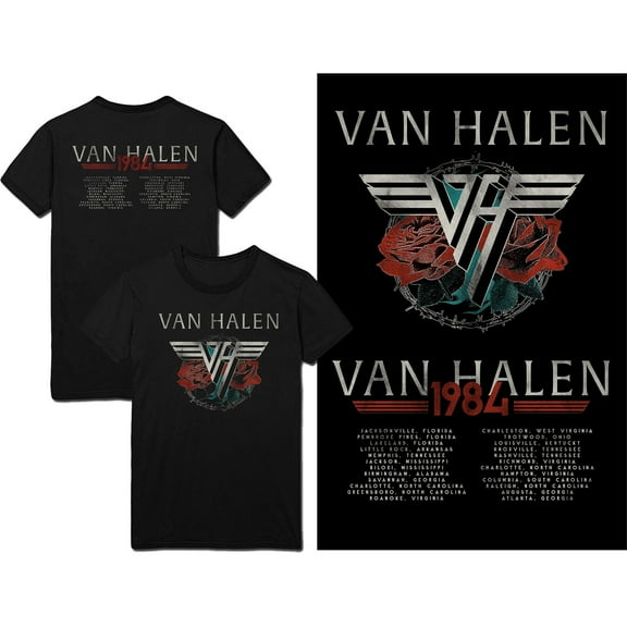 Men's Van Halen '84 Tour T-shirt Medium Black