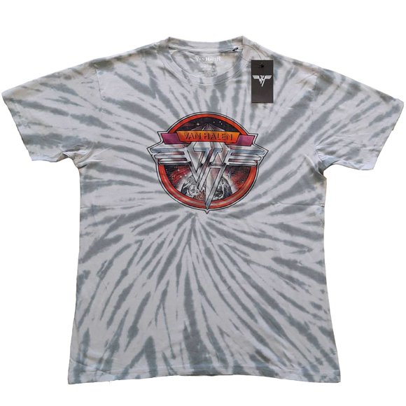 Men's Van Halen Chrome Logo (Dip-Dye) Tie Dye T-shirt X-Large Grey