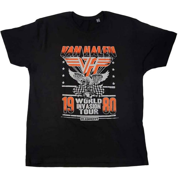 Men's Van Halen Invasion Tour '80 T-shirt Large Black