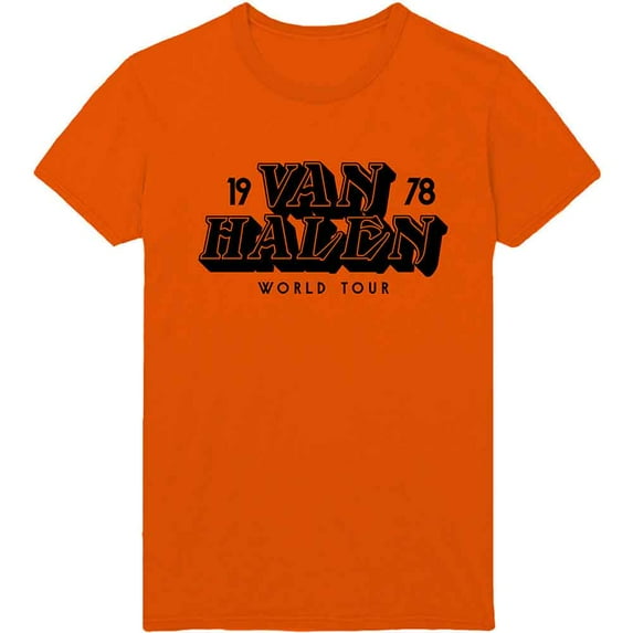 Men's Van Halen World Tour '78 T-shirt X-Large Orange