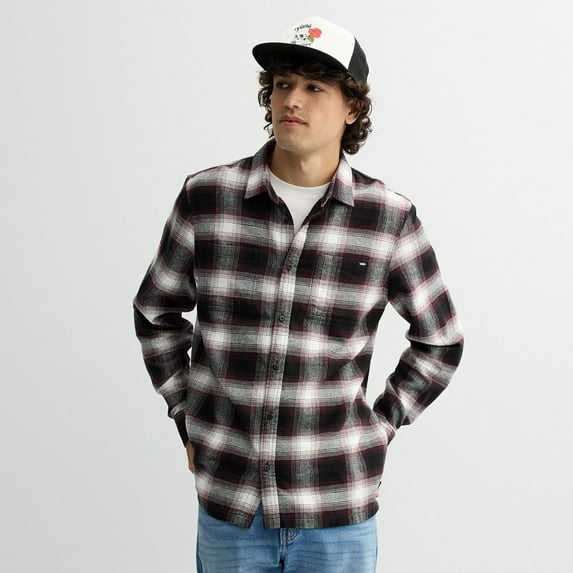 Men's Vans® Long Sleeve Button Front Shirt Color: Port Royale Size: M