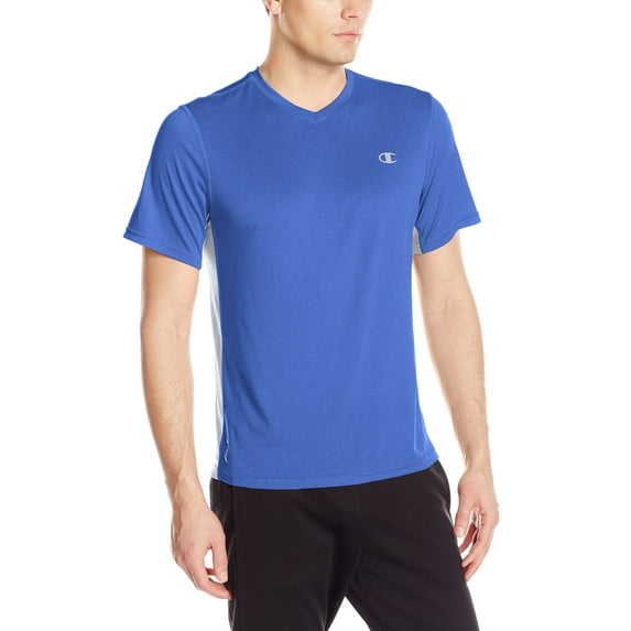 Men's Vapor V-Neck Tee, Surf the Web Heather/Concrete, Medium