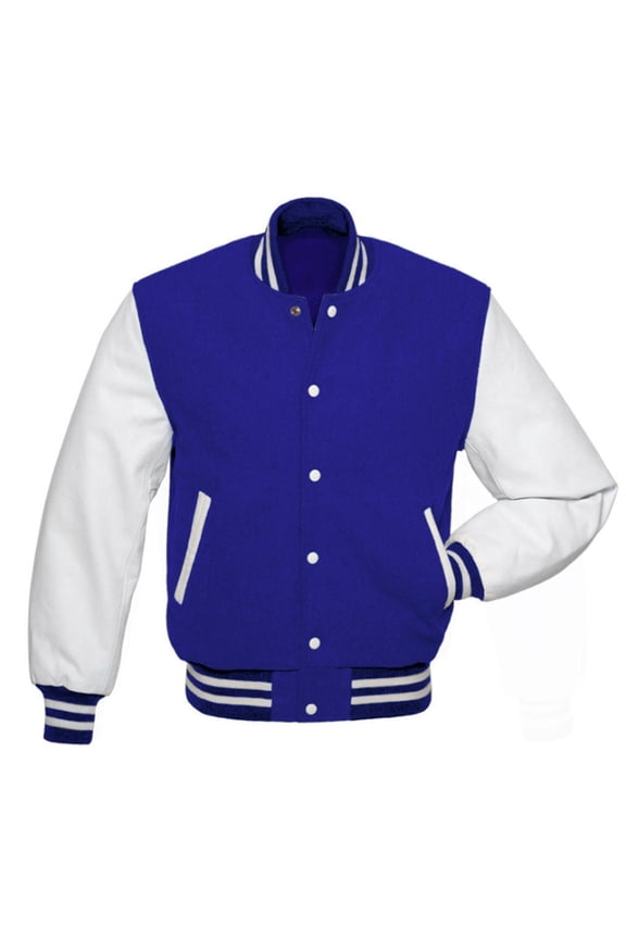 Men’s Varsities Jackets Baseball Letterman Jackets Wool Body Leather Sleeves Bombers Coat