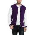 thumbnail image 1 of Men's  Varsity Jacket Causal Slim Fit Cotton Baseball Bomber Jackets, 1 of 11