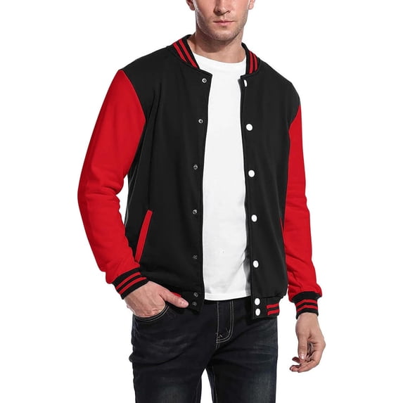Men's Varsity Jacket Causal Slim Fit Cotton Baseball Bomber Jackets