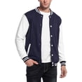thumbnail image 1 of Men's  Varsity Jacket Causal Slim Fit Cotton Baseball Bomber Jackets, 1 of 11