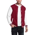 thumbnail image 1 of Men's  Varsity Jacket Causal Slim Fit Cotton Baseball Bomber Jackets, 1 of 11