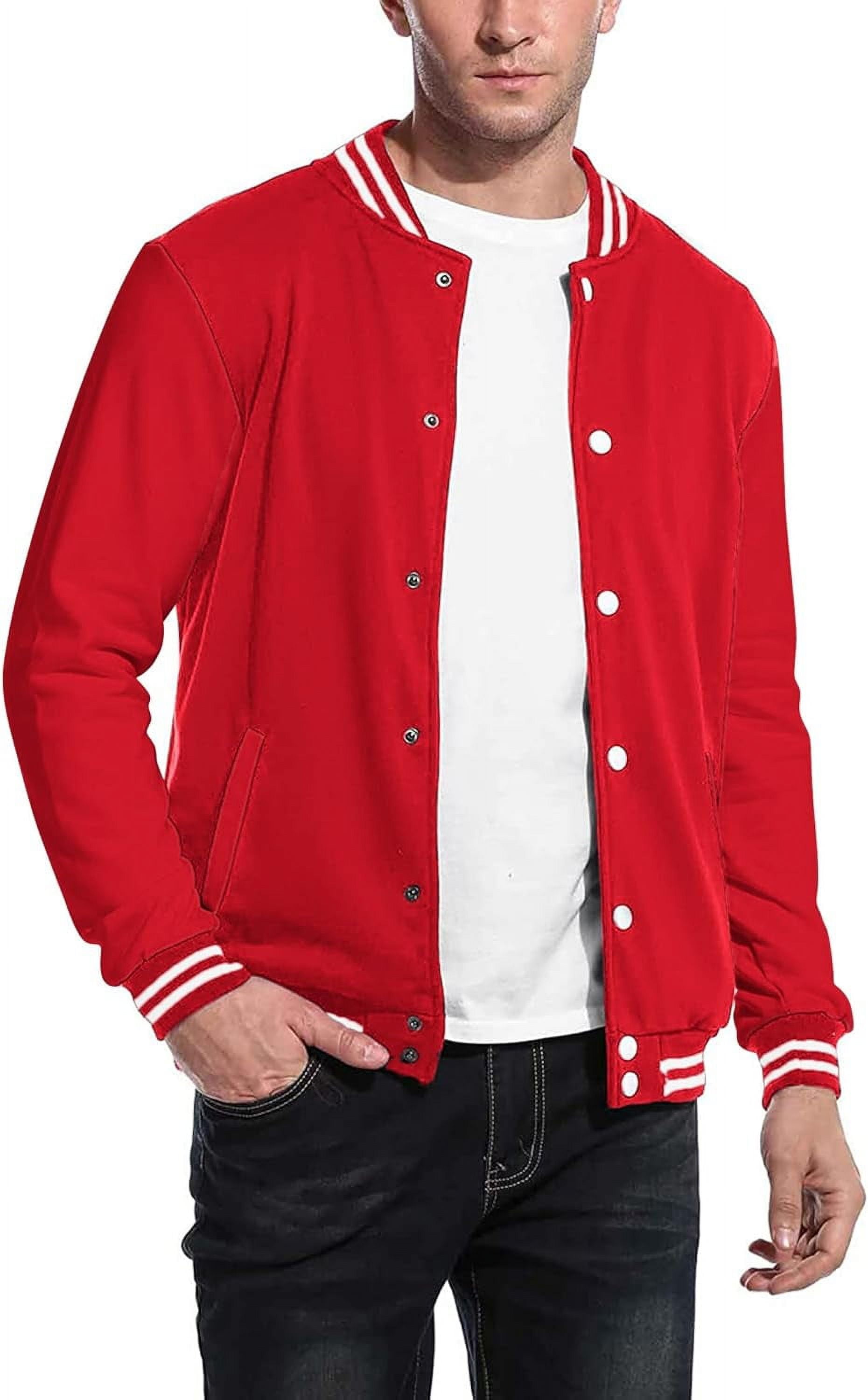 Slim fit varsity jacket deals