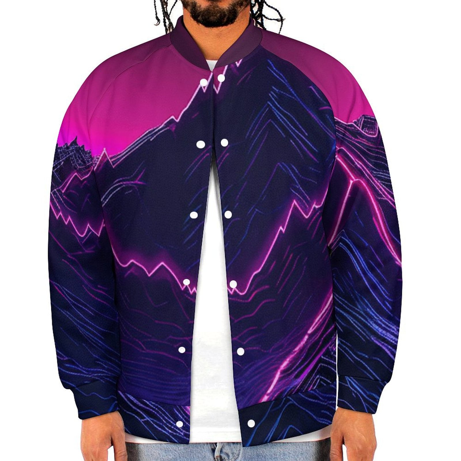 Men's Varsity Jacket Racer Jacket Oversized Baseball Bomber
