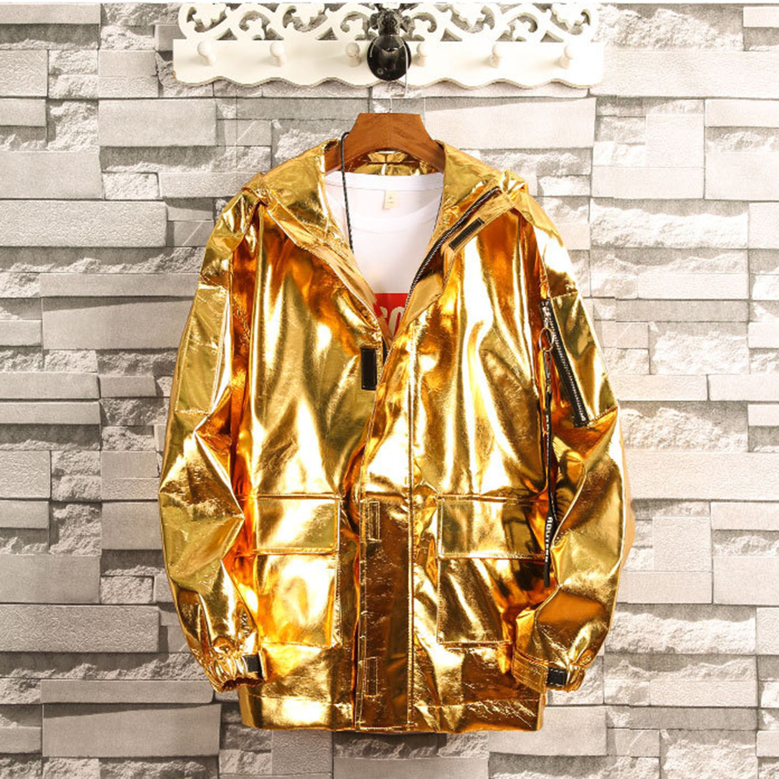 Men s Varsity Jackets Mens Casual Solid Color Outdoor Lapel Pocket Trench Coat Jacket Mid Length Vintage Mens Lightweight Jackets Lapel Printed Mens Bomber Jacket Bomber Jacket Men Walmart