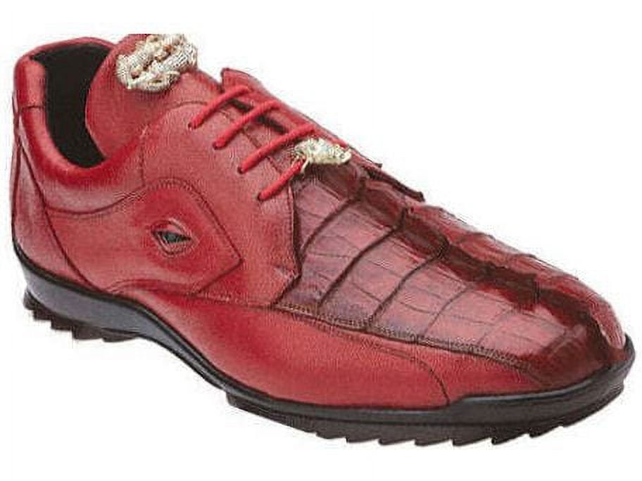 Men's Vasco Belvedere Hornback Crocodile Soft Calf Sneaker Shoes Red ...