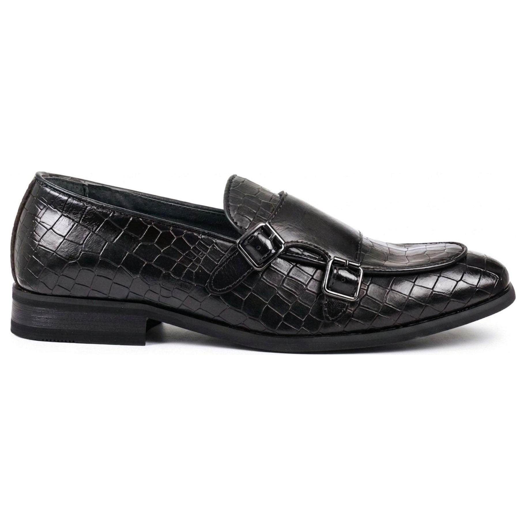Men's Vegan Leather Double Monk Strap Loafers - Walmart.com