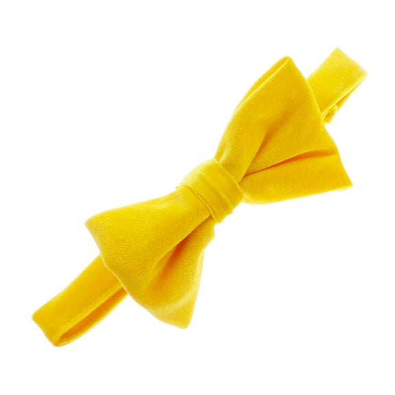 Men's Velvet Adjustable Pre-Tied Bow Tie -Golden Yellow