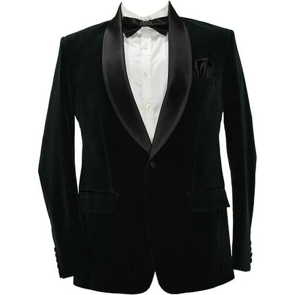 Men's Velvet Blazer Black Two Button Solid Slim Fit Blazer Sport Coat for Dinner Prom Wedding & All Ocasion&nbsp;