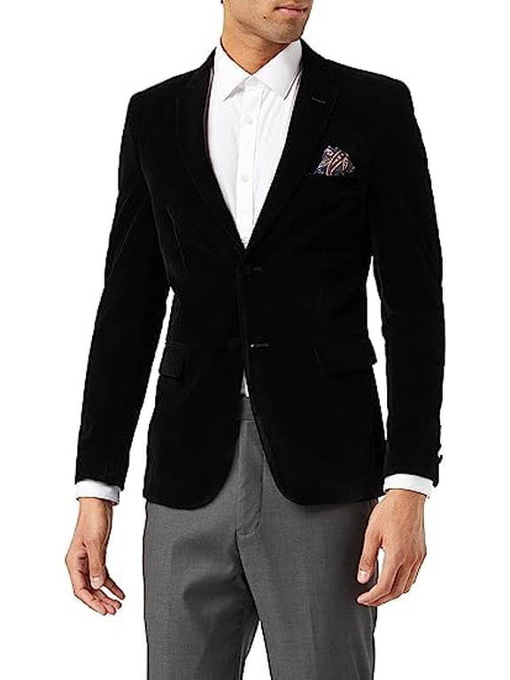 Men’s Velvet Blazer Classic Smart Casual Tailored Fit Wedding Suit Jacket