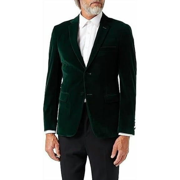 Men’s Velvet Blazer Classic Smart Casual Tailored Fit Wedding Suit Jacket