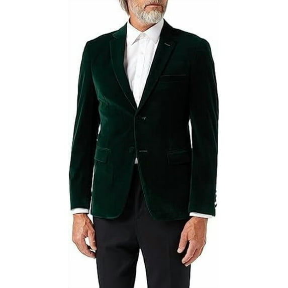 Men’s Velvet Blazer Classic Smart Casual Tailored Fit Wedding Suit Jacket