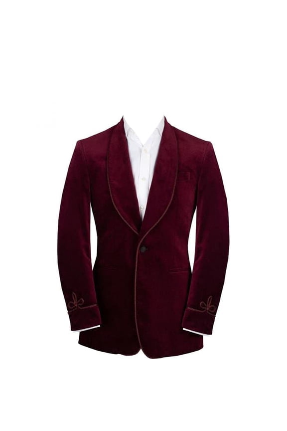 Men's Velvet Blazer Shawl Lapel One Button Velour Suit Jacket Tuxedo Jackets Marron for Wedding Prom Party Dinner & All Occasion