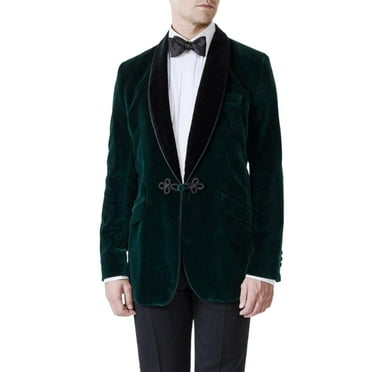 Men's Velvet Blazer Shawl Lapel Velour Suit Jacket Tuxedo Jackets for Wedding Prom Party Dinner & All Ocasion