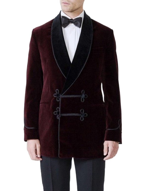 Men's Velvet Blazer Shawl Lapel Velour Suit Jacket Tuxedo Jackets for Wedding Prom Party Dinner & All Ocasion