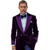 Men's Velvet Smoking Jackets One Button Christmas Party Wear Smoking Jackets Coat 