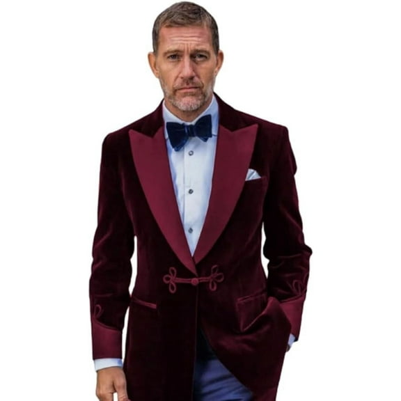 Men's Velvet Smoking Jackets One Button Christmas Party Wear Smoking Jackets Coat&nbsp;