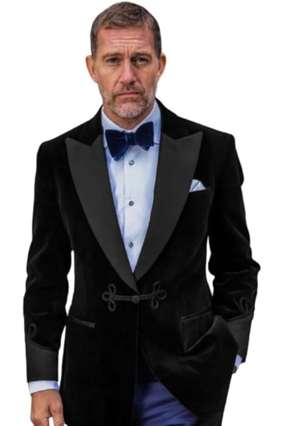 Men's Velvet Smoking Jackets One Button Christmas Party Wear Smoking Jackets Coat 
