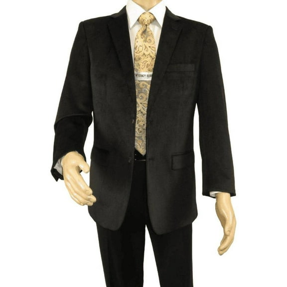 Men's Velvet Sports Coat Grammy Amy Award By BASSIRI , LEONARDI J1042 Black