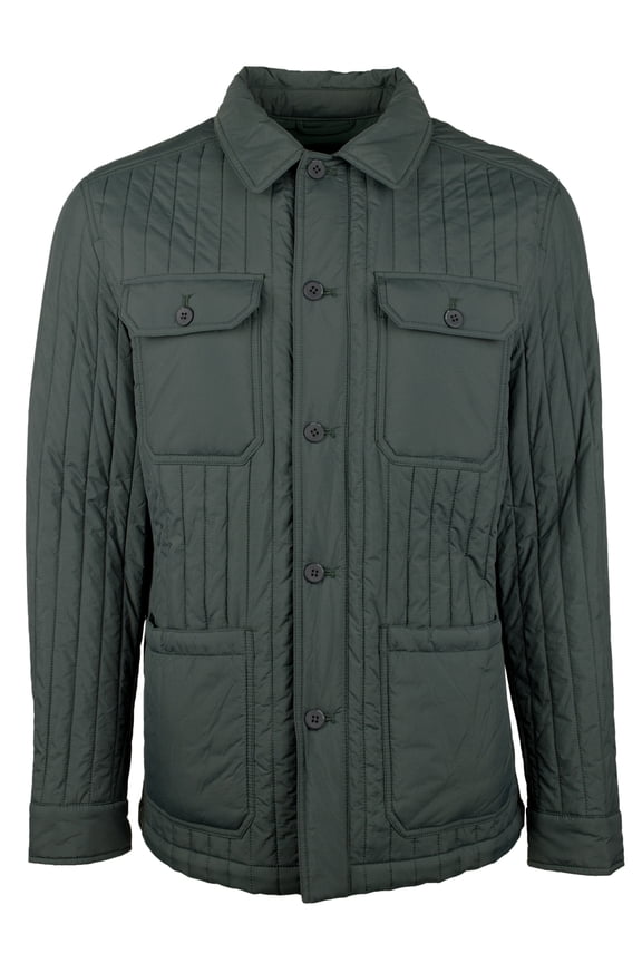 Men's Vertical Quilt Shirt Jacket-SG-X-Large