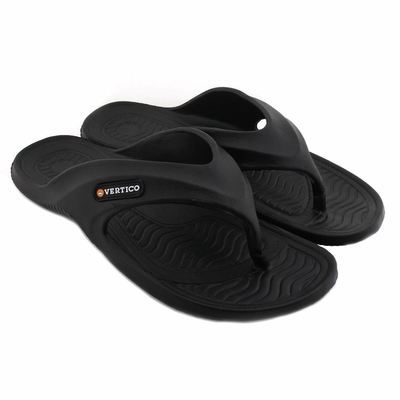 Men's Vertico Black Rubber Shower Sandal & Pool Flip Flop