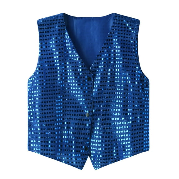 Men's Vest Crop Sequin Suit Vest Slim Fit Business Wedding V Neck Sleeveless Shirt Vest for Men Casual