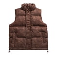 thumbnail image 1 of Men's Vest Jacket Zipper Sleeveless Vest Coat Casual Solid Color Puffer Vest, 1 of 3