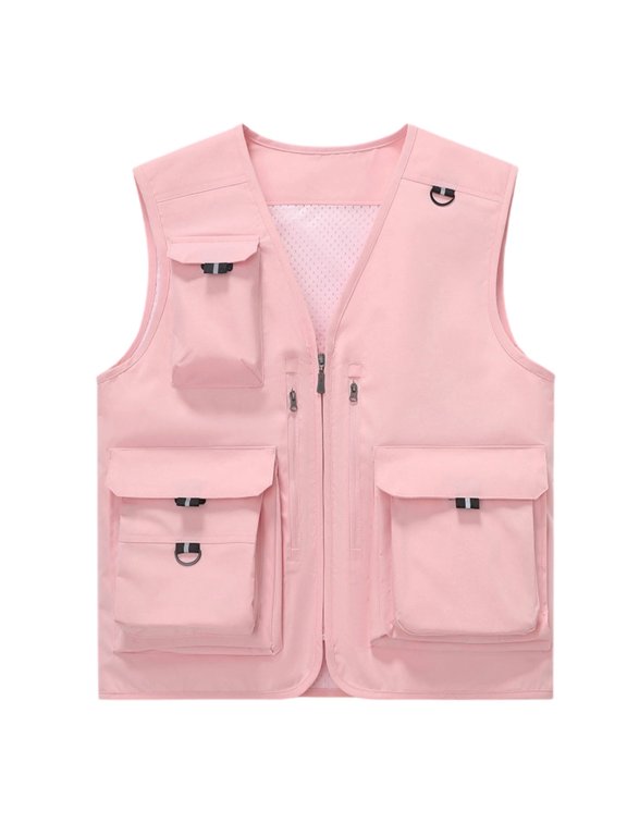Men's Vest Jackets with Mesh Liner Lightweight Cargo Waistcoat Sleeveless Fishing Travel Safari Quick Dry Vest