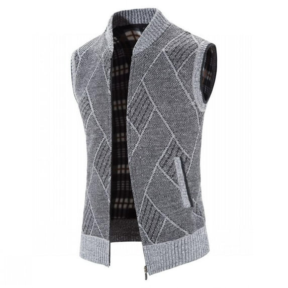 Men's Vest Knit Outdoor Outerwear Vest Sweaters Casual Fashion Zip up Warm Vest