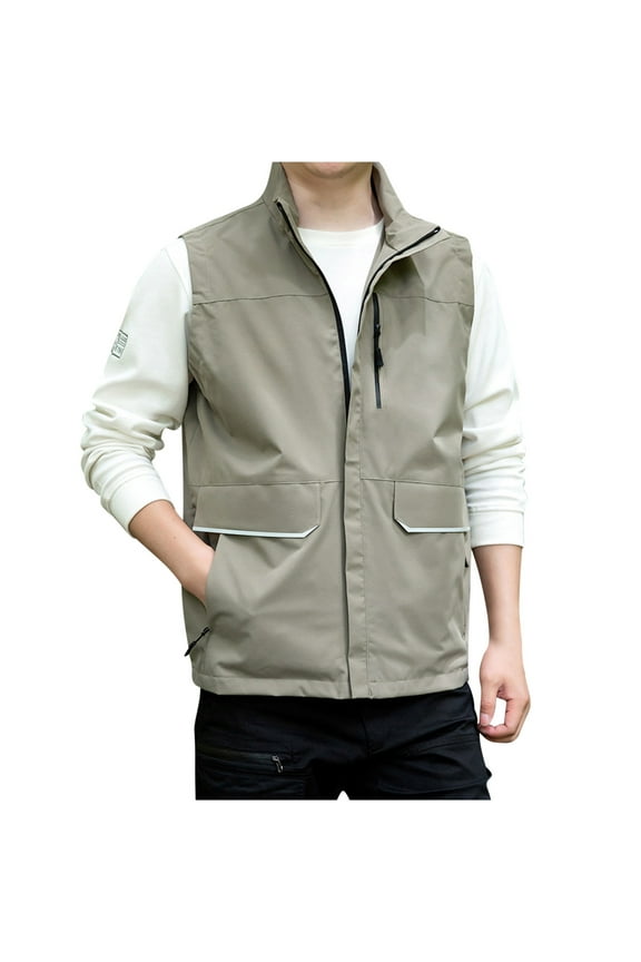 Men's Vest Utility Cargo Work Photo Vests Multifunctional Lightweight Casual Gilet Working Hunting Jackets Outdoor Breathable Sports Jacket with Pockets
