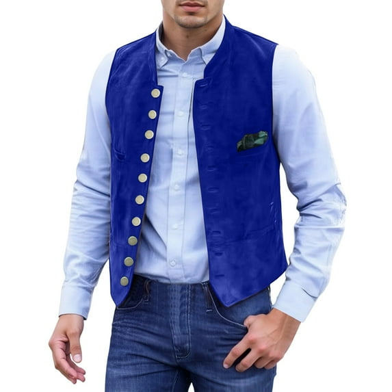 Men's Vest Vintage Oktoberfest Button Vest Slim Fit Casual Dressy All Seasons Men Vest Casual