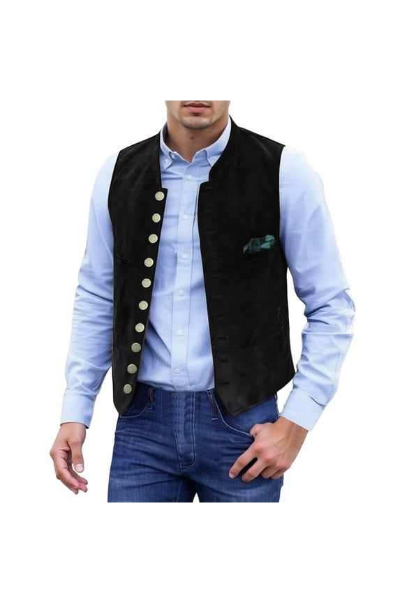 Men's Vest Vintage Oktoberfest Button Vest Slim Fit Casual Dressy All Seasons Men Vest Casual