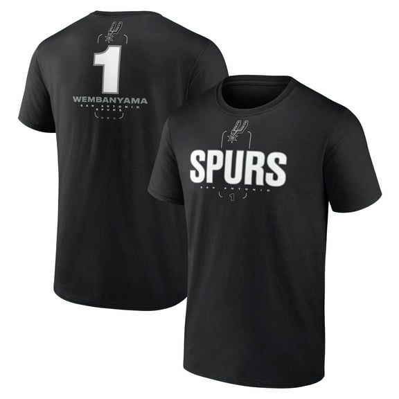 Men's Victor Wembanyama Black San Antonio Spurs Behind The Back Name & Number T-Shirt