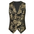 thumbnail image 1 of Men’s Victorian Gothic Steampunk Vest Paisley Formal Waistcoat Large Size Western Suit, 1 of 2