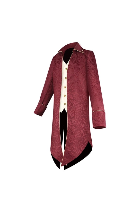 Men's Victorian Tailcoat Jacquard Steampunk Renaissance Frock Coat Halloween Cosplay Costume