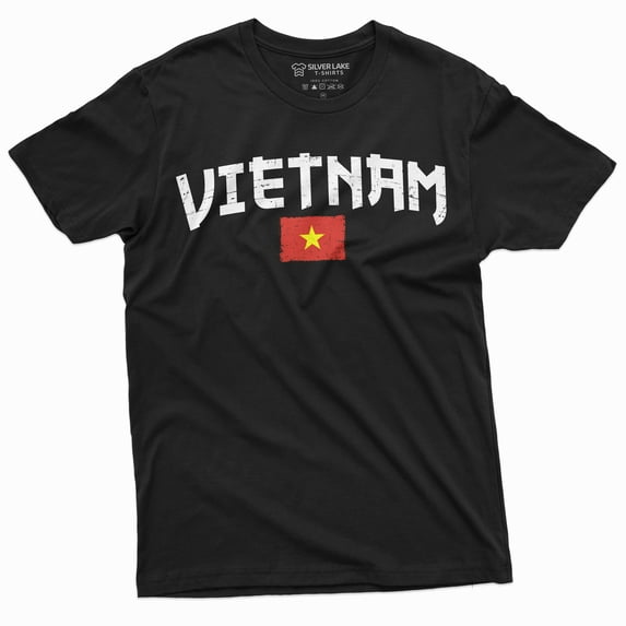 Men's Vietnam T-shirt Vietnamese Flag Coat of Arms TeeShirt